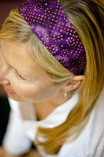 Photo of model wearing Betty Band Handmade Headband.