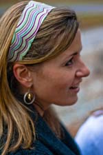 Photo of model wearing Betty Band Handmade Headband.