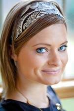 Photo of model wearing Betty Band Handmade Headband.