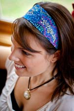 Photo of model wearing Betty Band Handmade Headband.